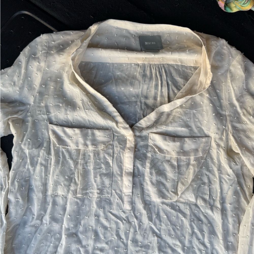 Maeve Cream Textured Blouse